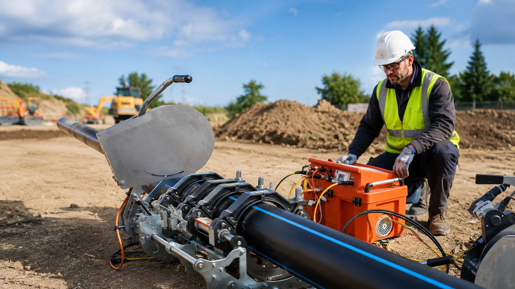 Butt fusion pipe welding on site